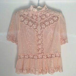 Rebecca Taylor Blush Cotton Blouse